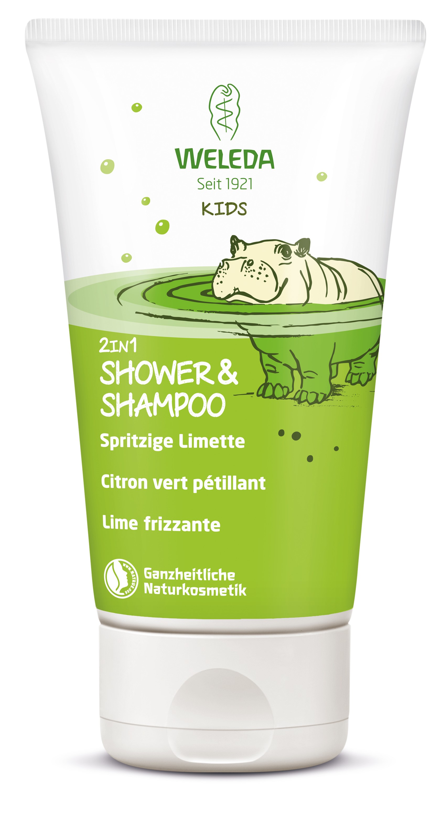 wel047.03b weleda kids 2in1 shower shampoo limette